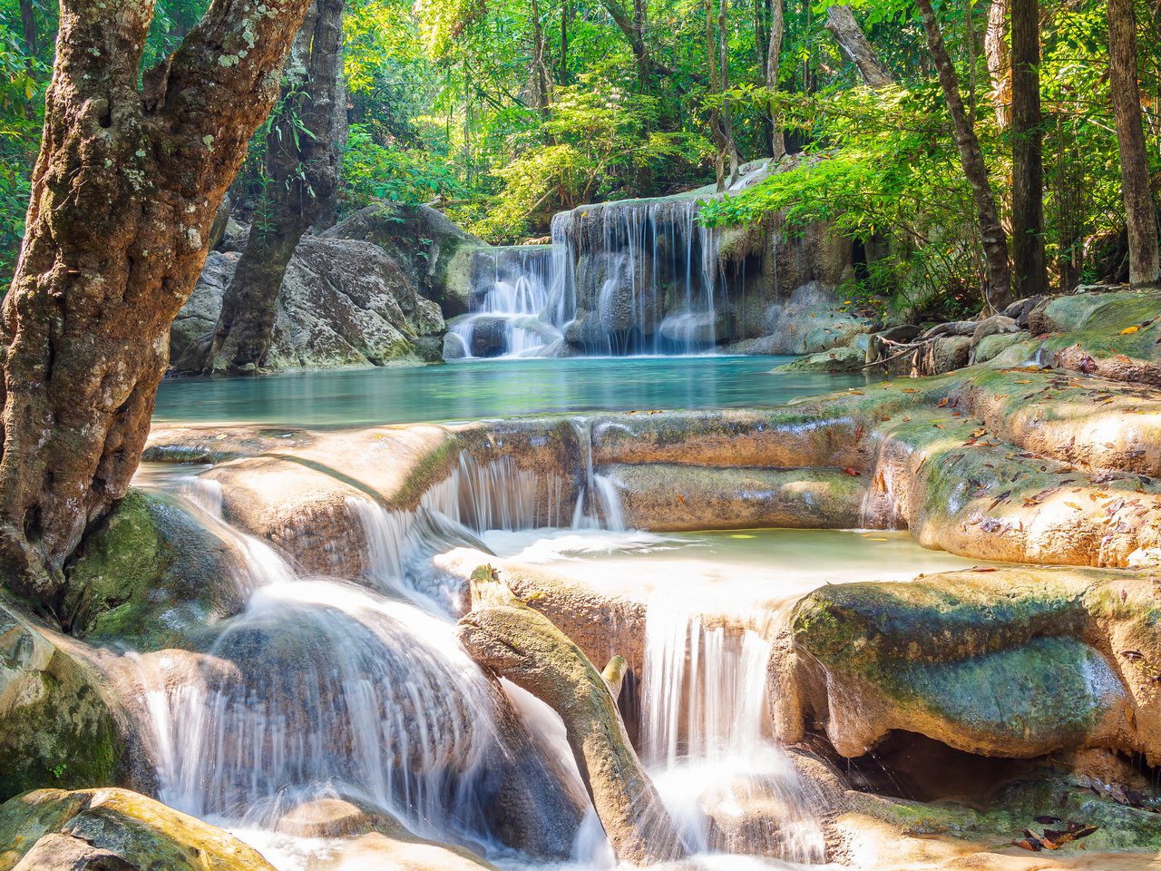 Erawan National Park emerald-green tiered waterfall pools